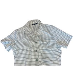 Brandy melville Vivian soft plaid button down crop top